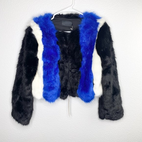 Line & Dot Jackets & Blazers - NWT Revolve Line & Dot Faux Fur Colorblock Coat M